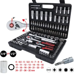 KS TOOLS 1/4"+1/2" Steckschlüssel-Satz 108tlg. - 911.0708