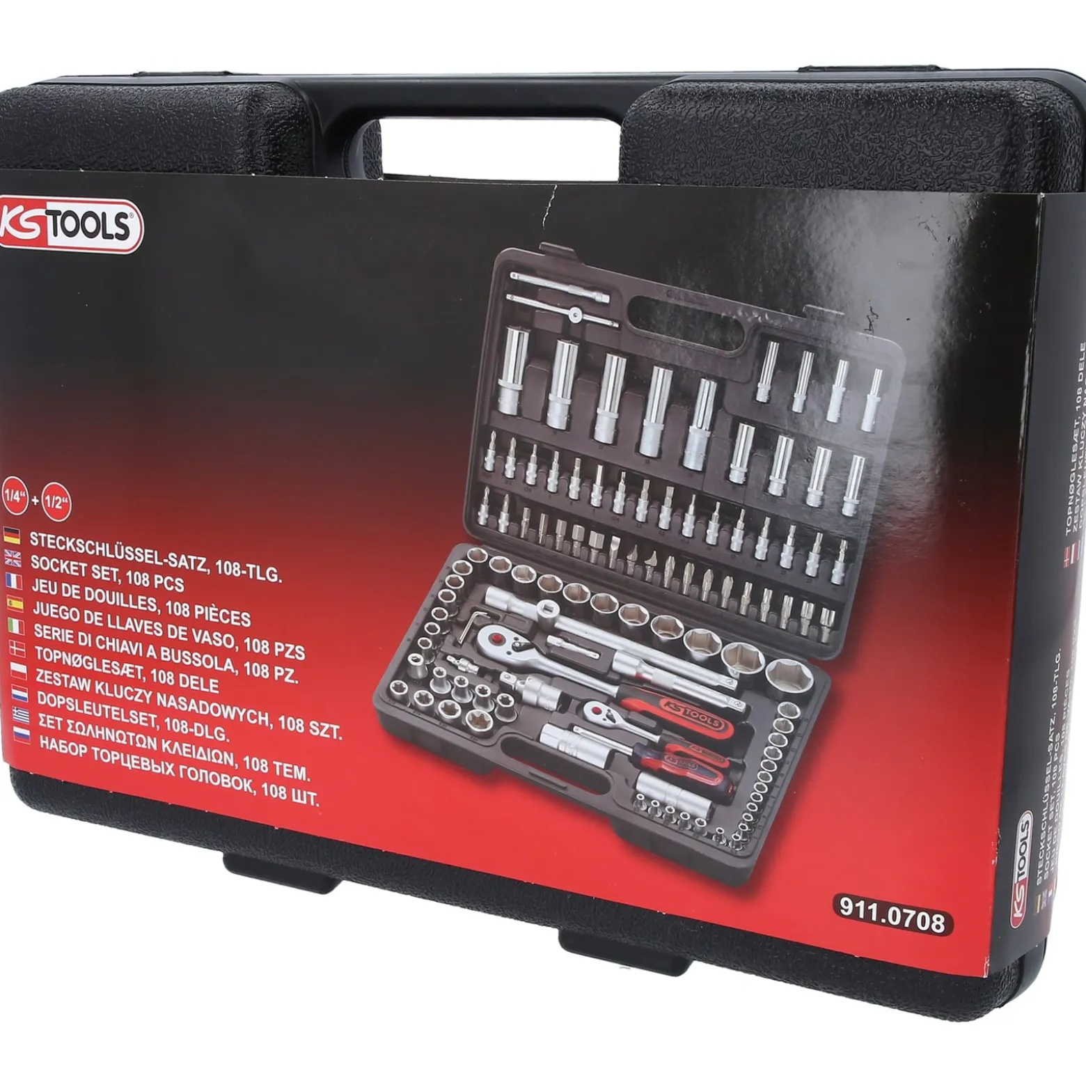 KS TOOLS 1/4"+1/2" Steckschlüssel-Satz 108tlg. - 911.0708