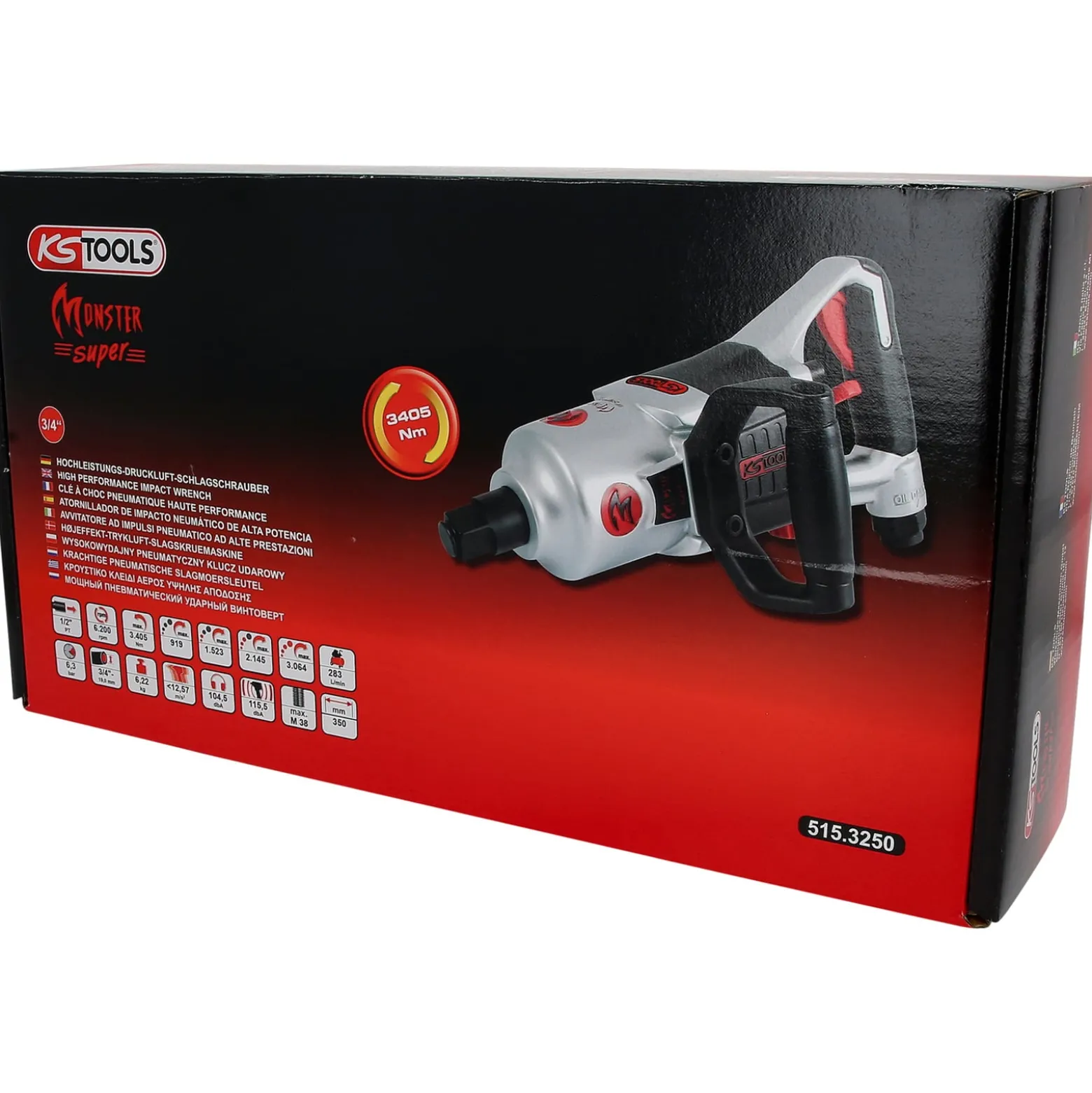 KS TOOLS 3/4" superMONSTER Hochleistungs-Druckluft-Schlagschrauber 3.405 Nm - 515.3250