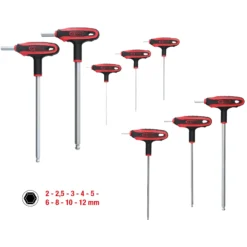 KS TOOLS T-Griff-Innensechskant-Kugelkopf-Schlüssel-Satz 9tlg. - 151.8150