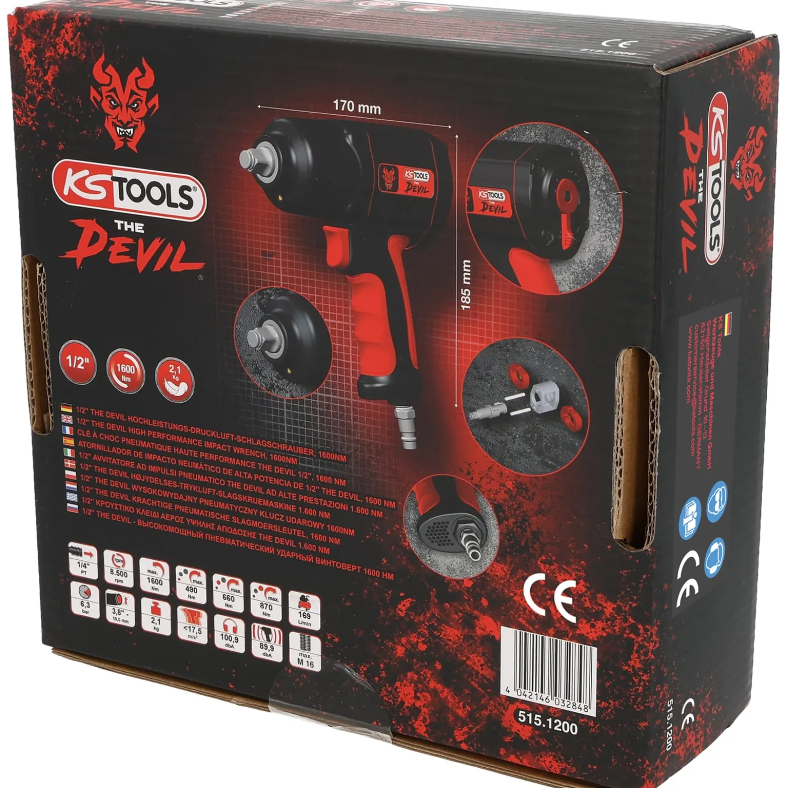KS TOOLS 1/2" The Devil Hochleistungs-Druckluft-Schlagschrauber 1.600 Nm - 515.1200