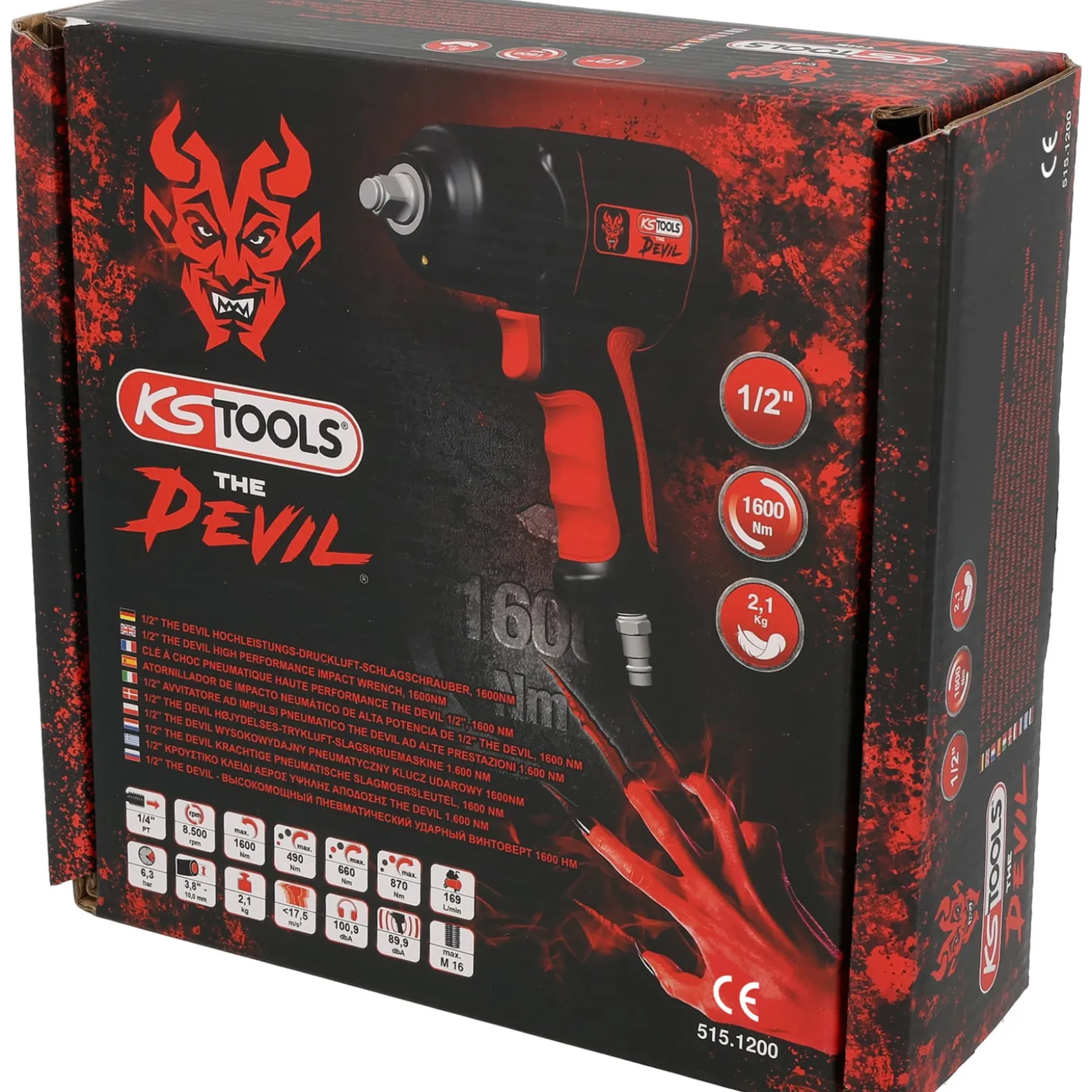 KS TOOLS 1/2" The Devil Hochleistungs-Druckluft-Schlagschrauber 1.600 Nm - 515.1200