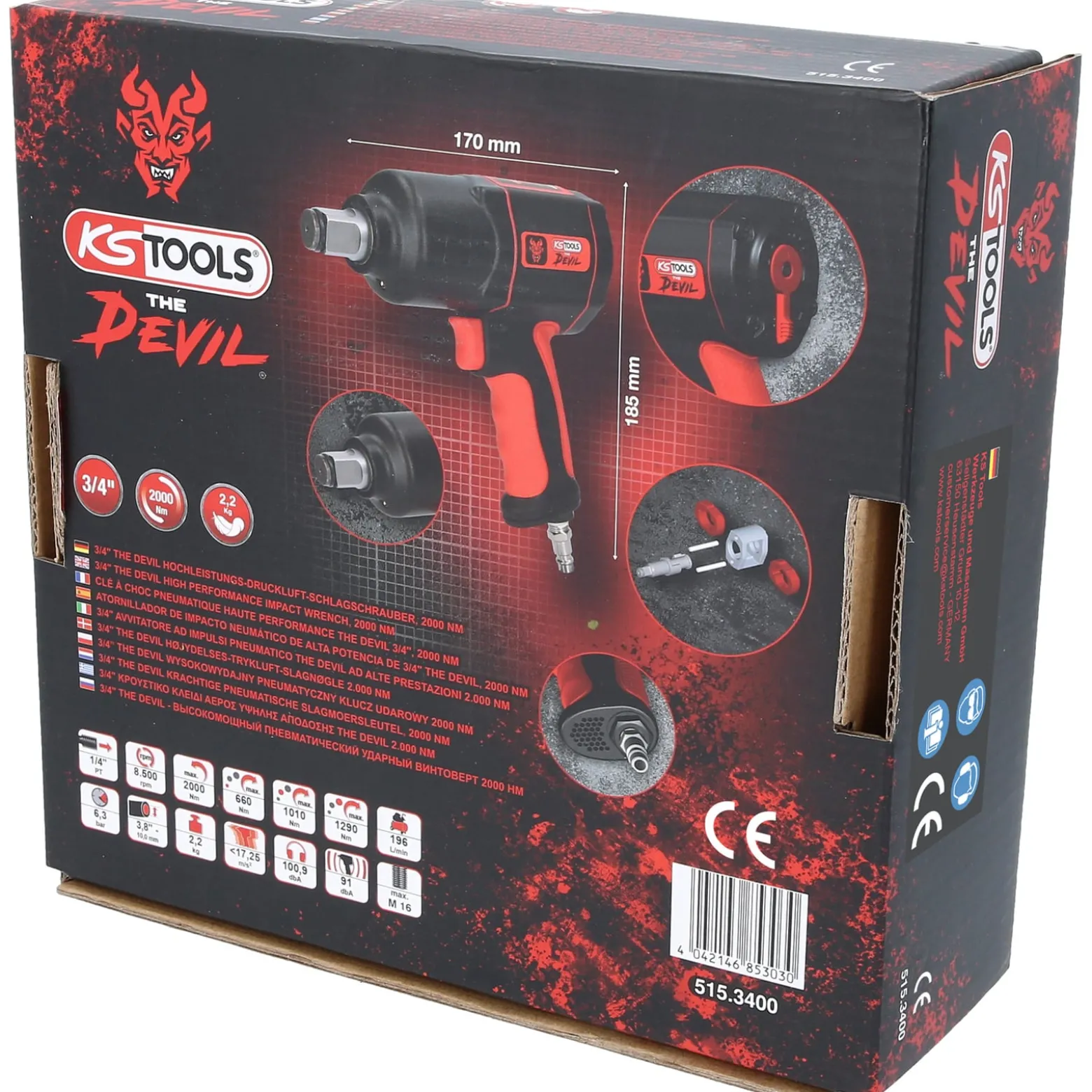 KS TOOLS 3/4" The Devil Hochleistungs-Druckluft-Schlagschrauber 2.000 Nm - 515.3400