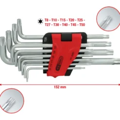 KS TOOLS Torx-Winkelstiftschlüssel-Satz lang 10tlg. - 151.4880