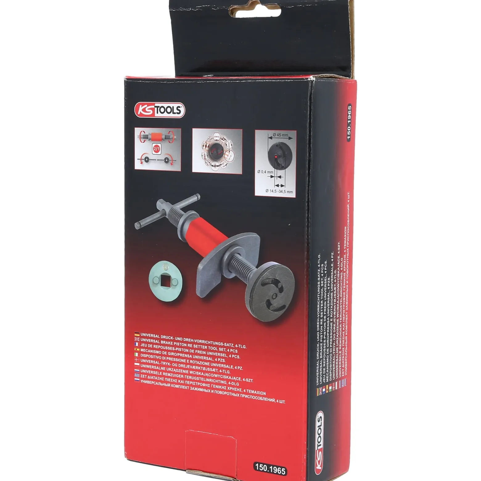 KS TOOLS Universal Bremskolben-Rückstell-Werkzeug-Satz 4tlg. - 150.1965