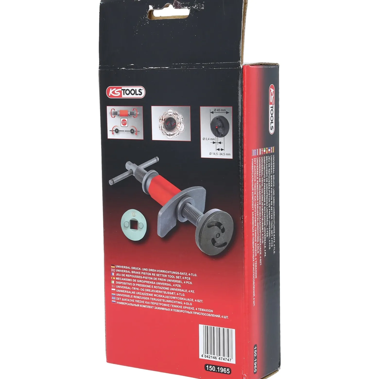 KS TOOLS Universal Bremskolben-Rückstell-Werkzeug-Satz 4tlg. - 150.1965