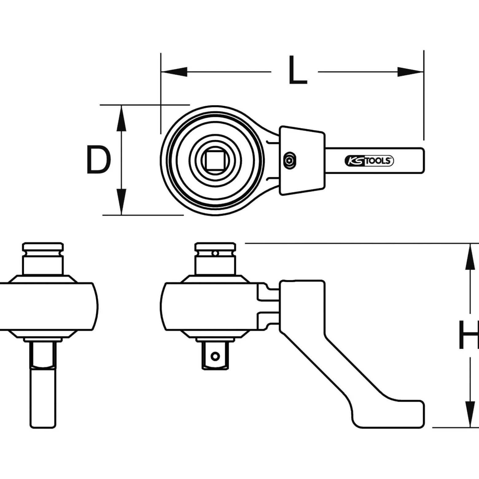 KS TOOLS 3/4" Universal Drehmoment-Vervielfältiger 2.700 Nm - 516.3705