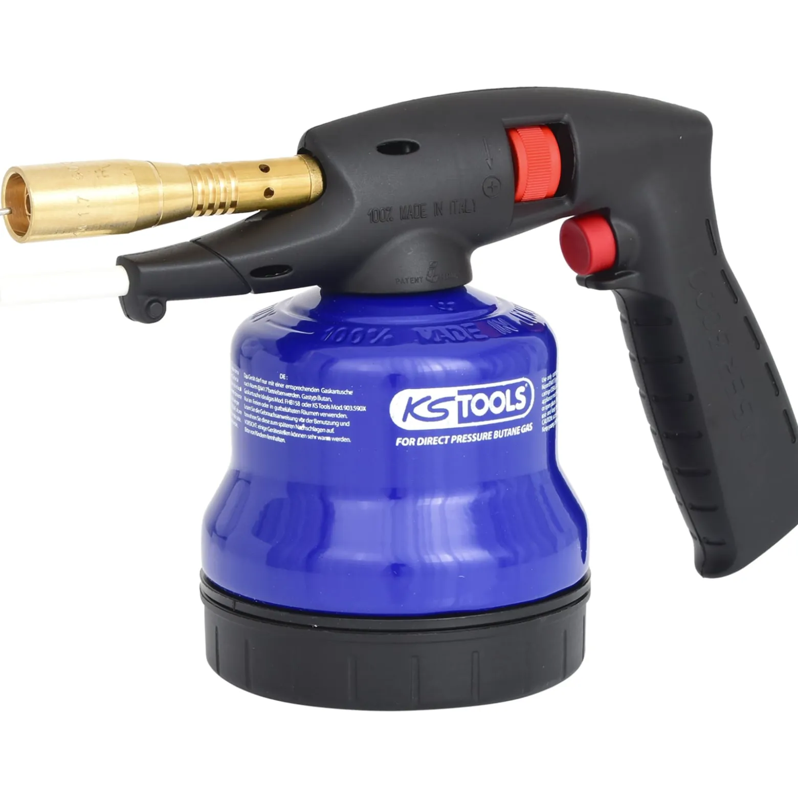 KS TOOLS Universal-Kartuschenlötgerät mit Piezo-Zündung blau - 903.5905