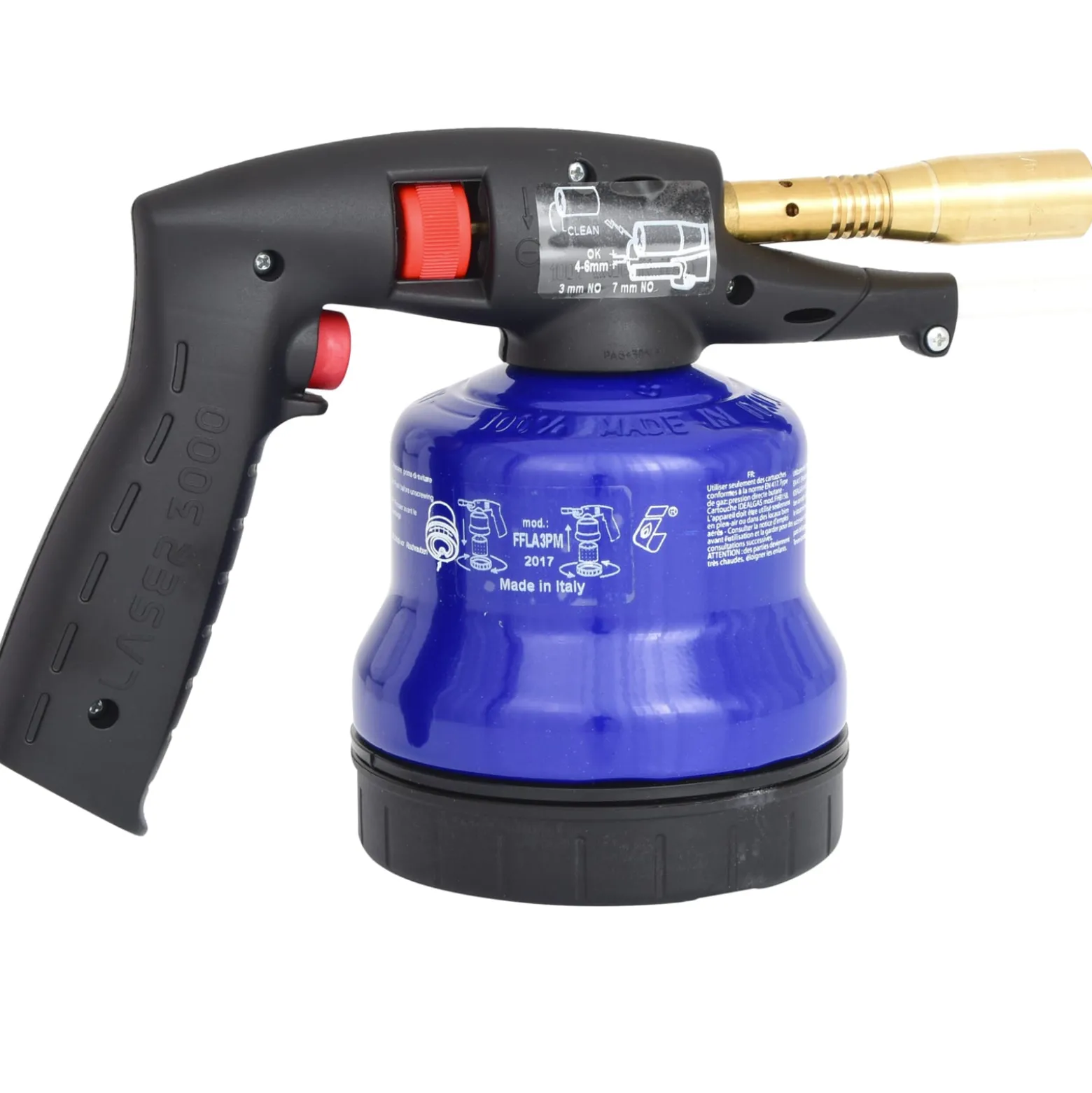 KS TOOLS Universal-Kartuschenlötgerät mit Piezo-Zündung blau - 903.5905