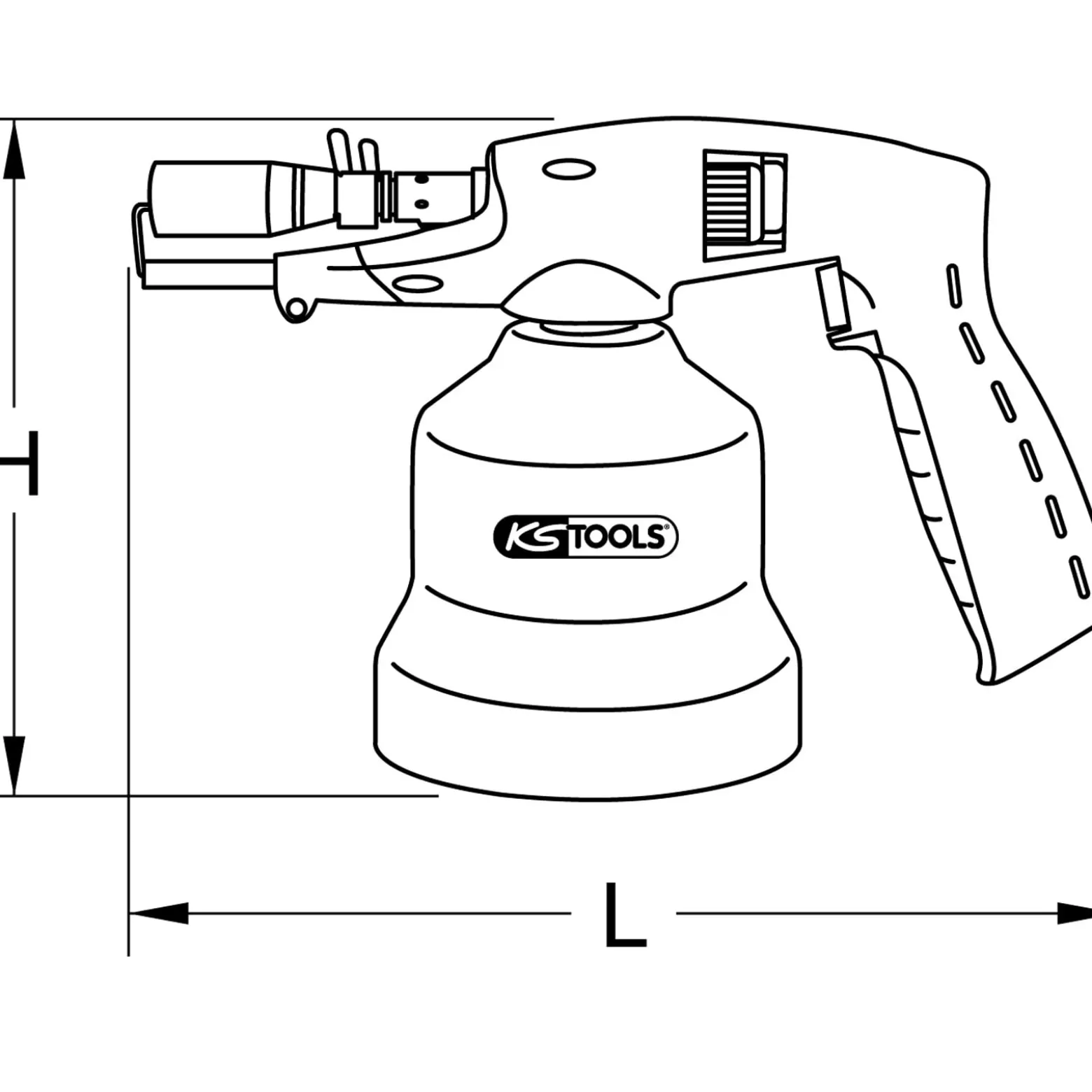 KS TOOLS Universal-Kartuschenlötgerät mit Piezo-Zündung blau - 903.5905
