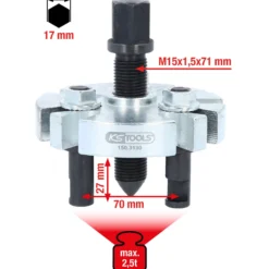 KS TOOLS Universal-Riemenscheiben-Abzieher 3-armig 70 mm - 150.3130