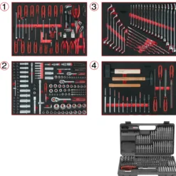 KS TOOLS Universal-Systemeinlagen-Satz für 4 Schubladen mit 515 Premium-Werkzeugen - 713.0515