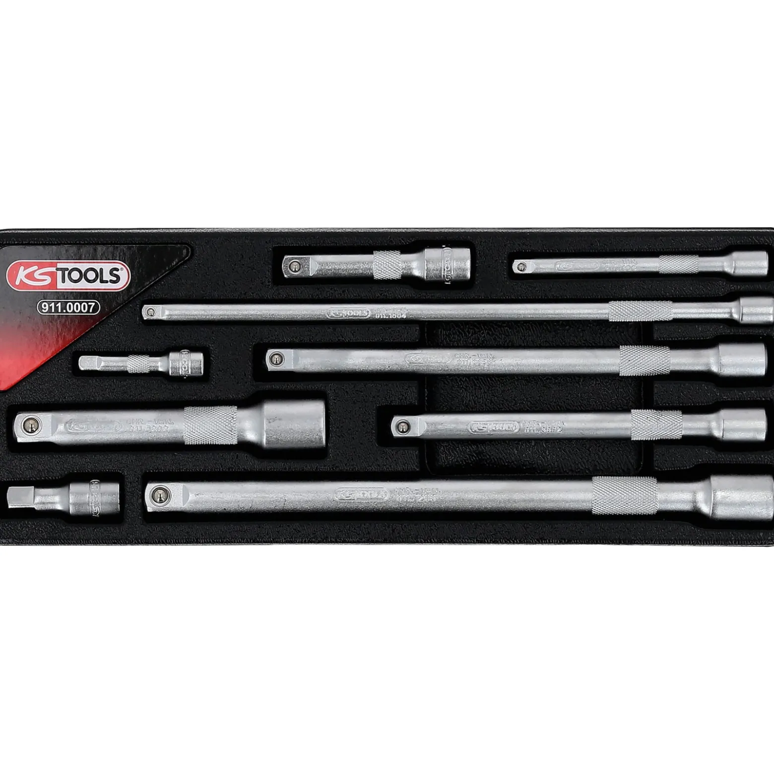 KS TOOLS 1/4"+3/8"+1/2" Verlängerungs-Satz 9tlg. - 911.0007