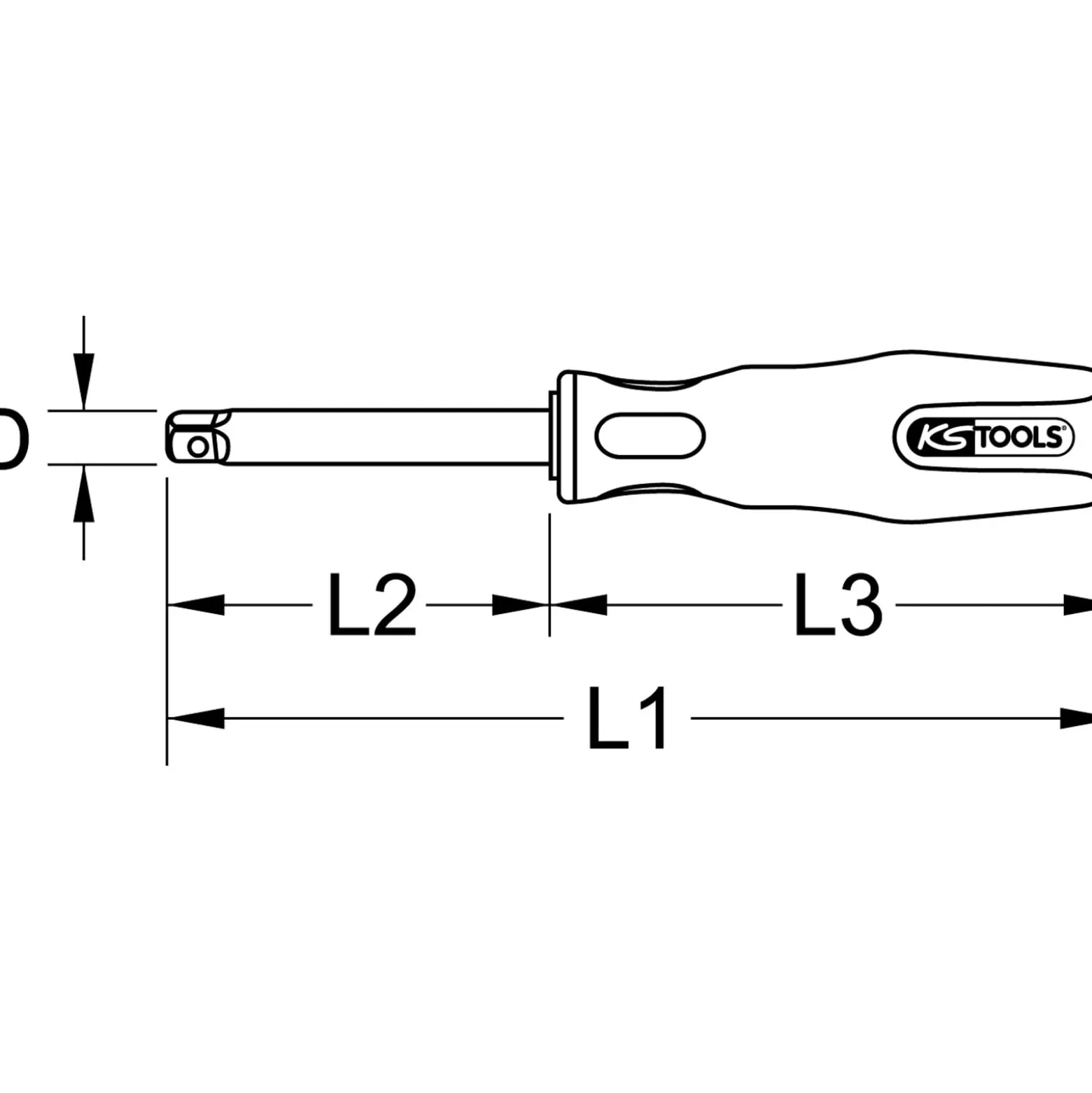 KS TOOLS 1/4" Vierkant-Schraubendreher 150 mm - 911.1434