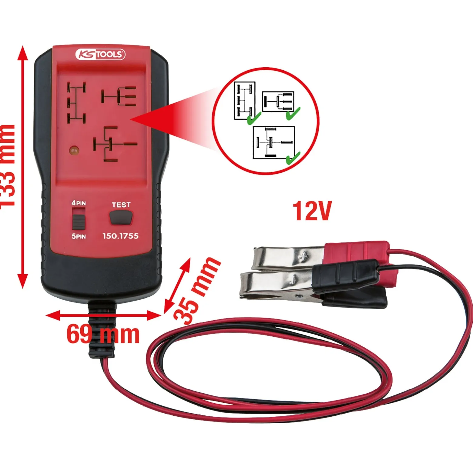KS TOOLS 12V Relais-Tester - 150.1755