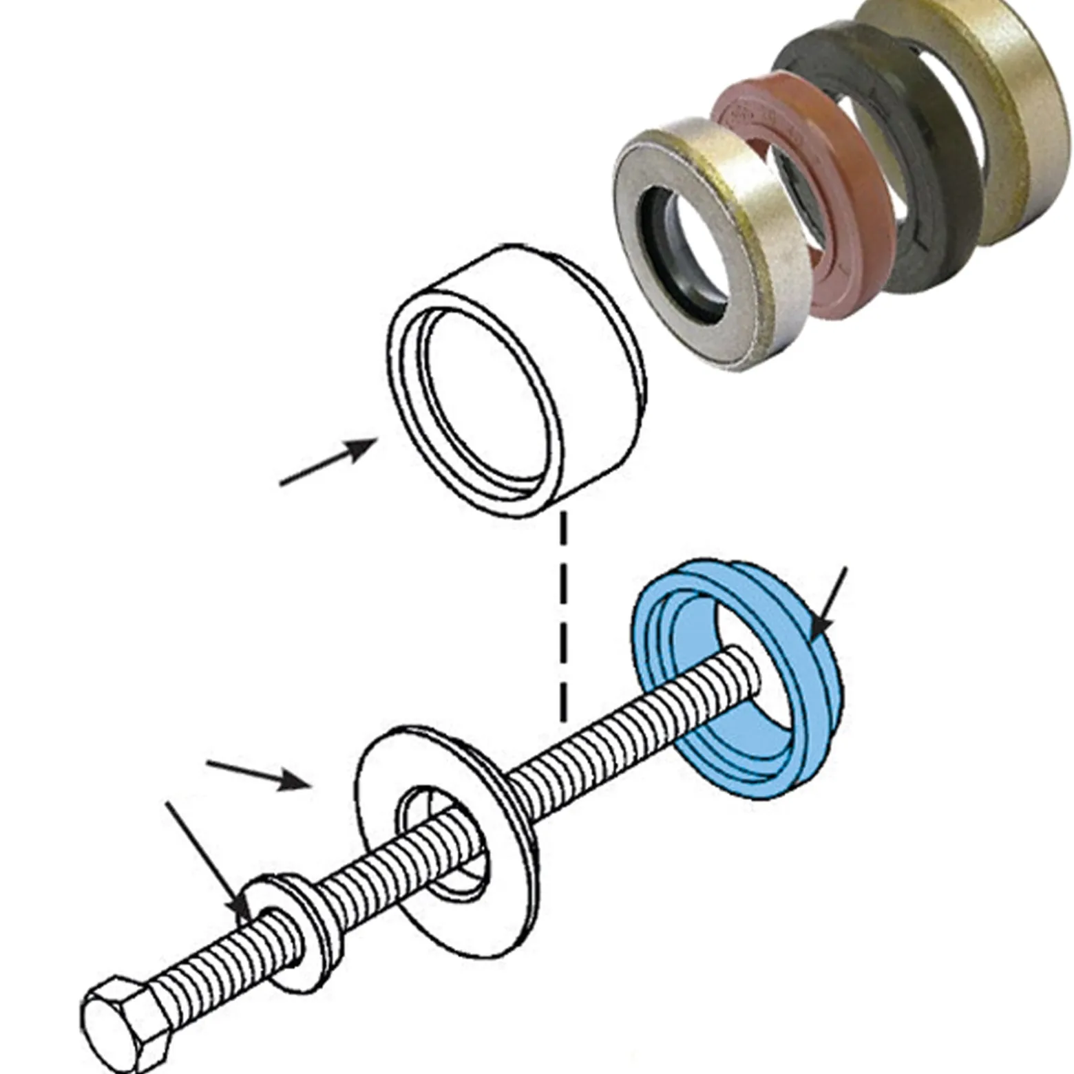KS TOOLS Wellendichtring und Simmerring Montagewerkzeug-Satz 24tlg. - 700.1280