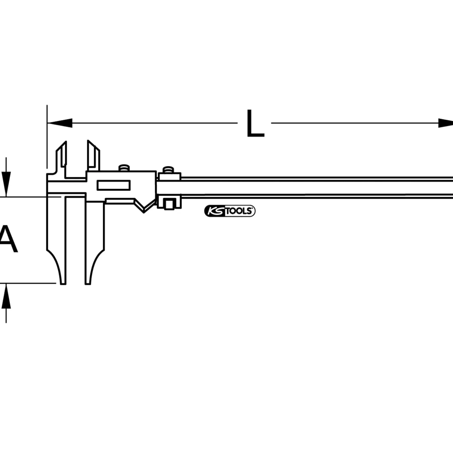 KS TOOLS Werkstatt-Messschieber ohne Spitzen digital 0-300 mm - 300.0559