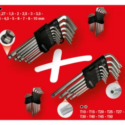 KS TOOLS Winkelstiftschlüssel-Satz, Torx, Innensechskant, 22-tlg - 151.4000