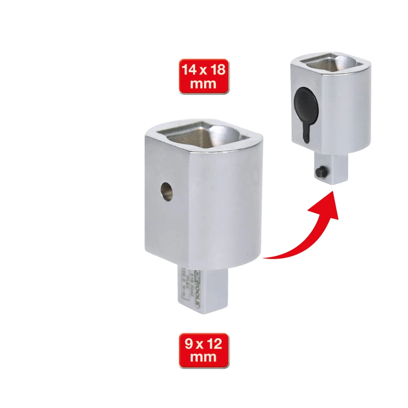 KS TOOLS 9 x 12 mm Einsteck-Adapter auf 14 x 18 mm - 516.2040
