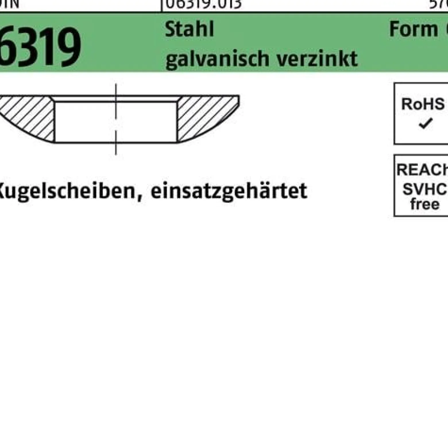 Kugelscheibe DIN 6319 FormC C 17x30x 5,3 Stahl galv.verz. 25 Stück