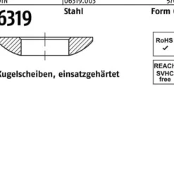 Kugelscheibe DIN 6319 FormC C 6,4x12x2,3 Stahl einsatzgehärtet 50 Stück