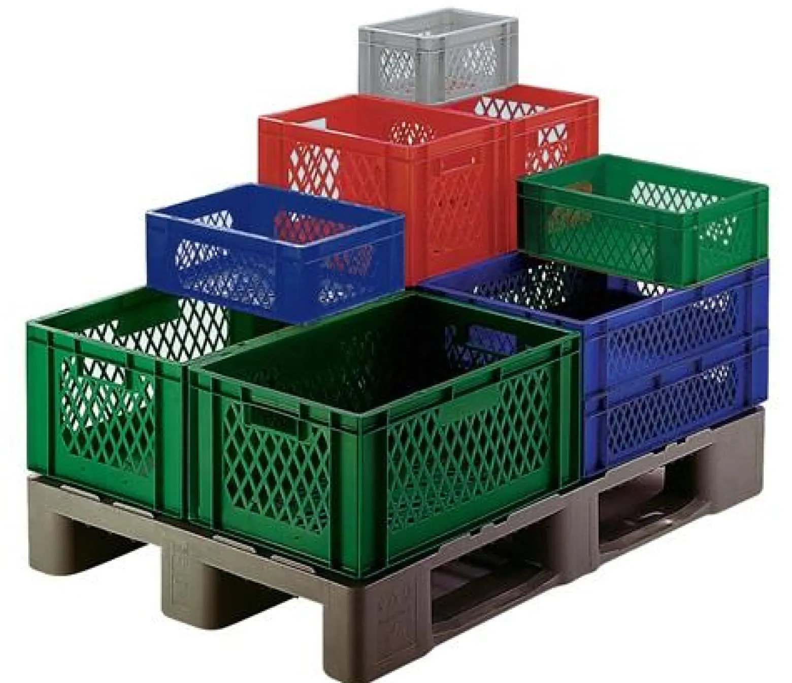 LA-KA-PE Transportstapelbehälter L600xB400xH320mm - TK600/320-1 GRAU