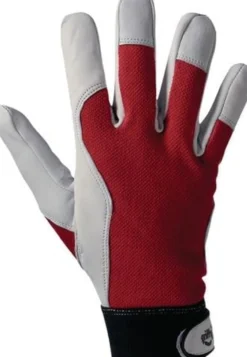 L+D 1 Paar Handschuhe Griffy rot / naturfarben Gr. 9 - 1706-9
