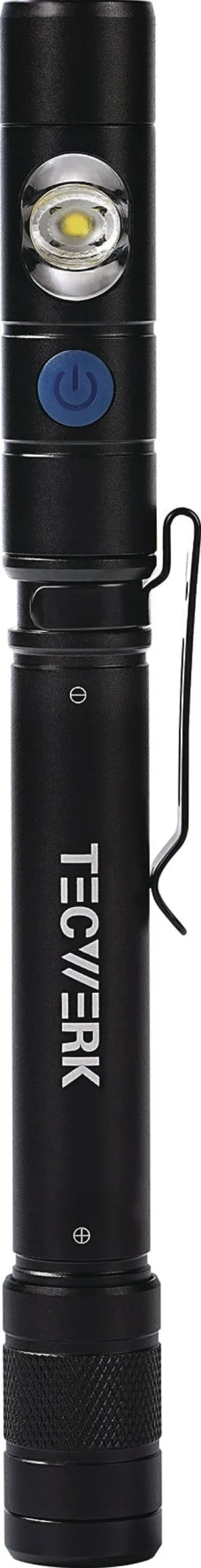 LED-Stiftleuchte Li-ion 90m blau/schwarz TECWERK