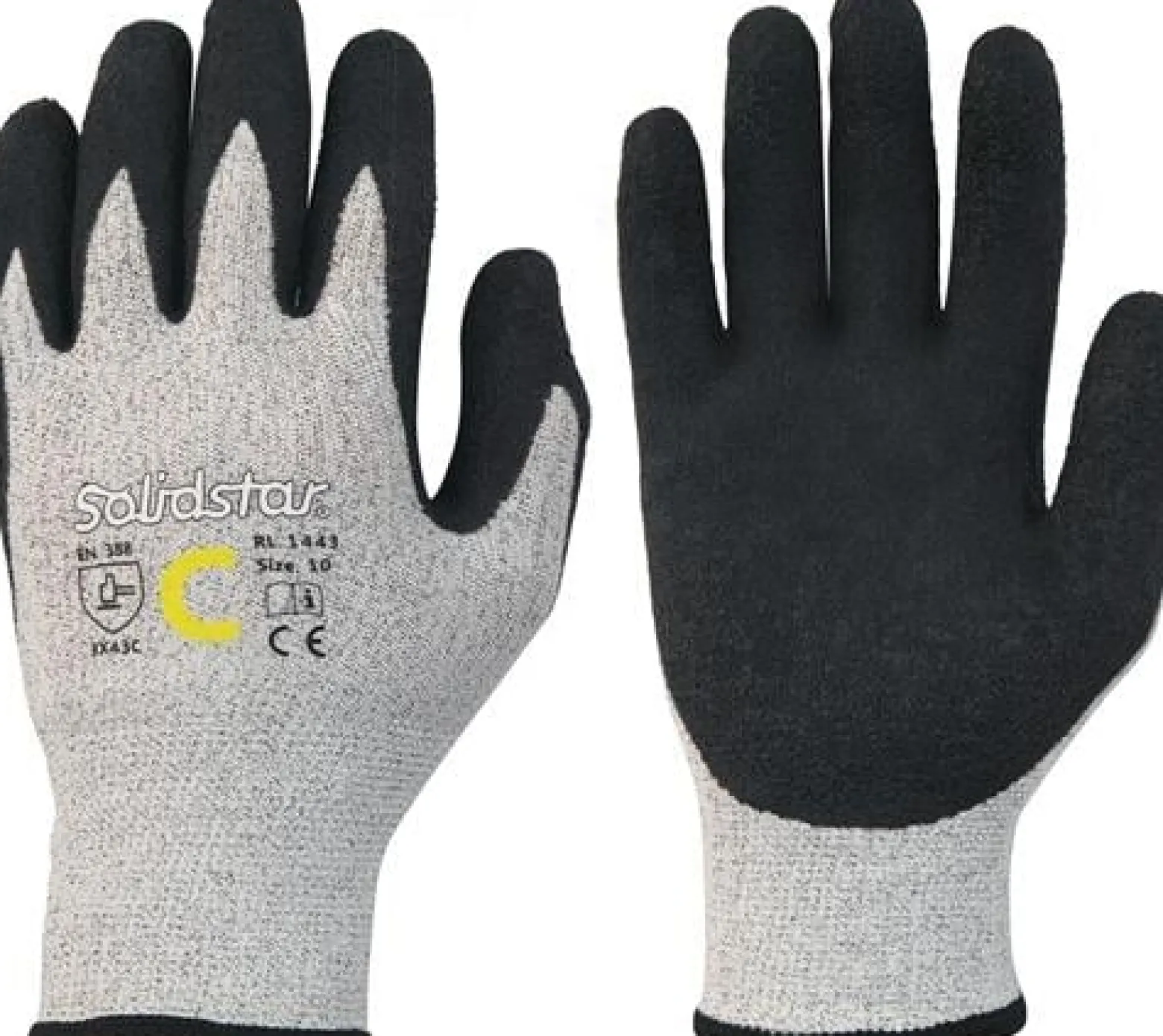 LEIPOLD Schnittschutzhandschuhe Solidstar 1443 grau / schwarz EN 388 PSA II Gr. 10 - 1443-10