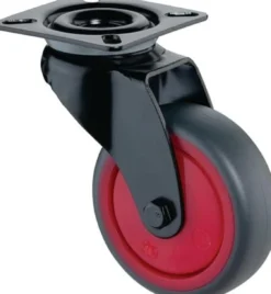 Lenkrolle D.50mm Trgf.50kg m.Platte Kugell.Gum.grau BS ROLLEN