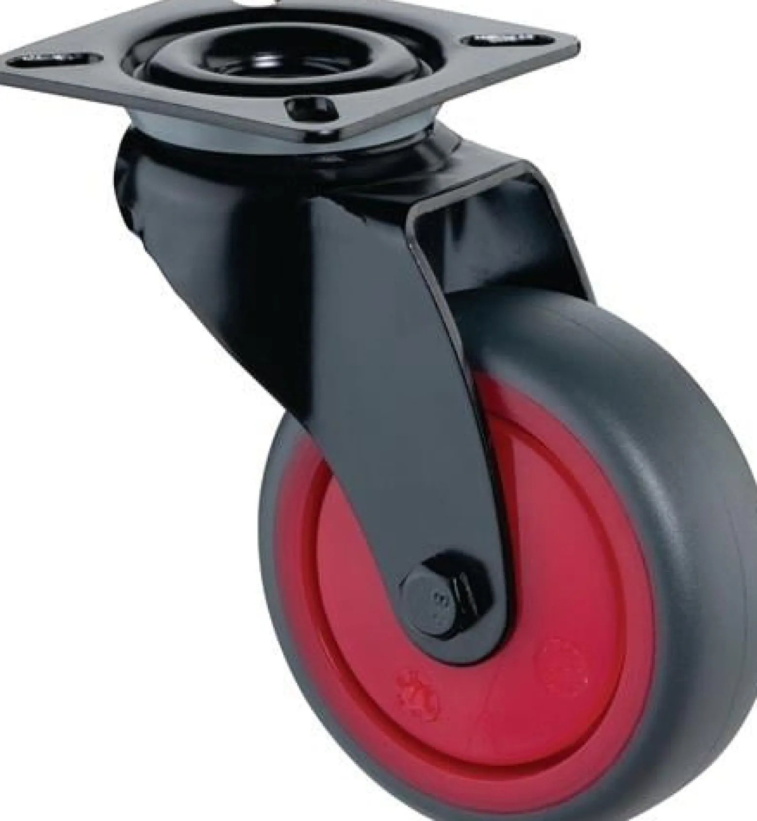 Lenkrolle D.50mm Trgf.50kg m.Platte Kugell.Gum.grau BS ROLLEN