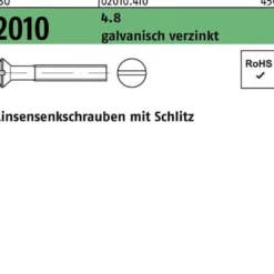 Linsensenkschraube ISO 2010 Schlitz M4x 8 4.8 galv.verz. 200 Stück