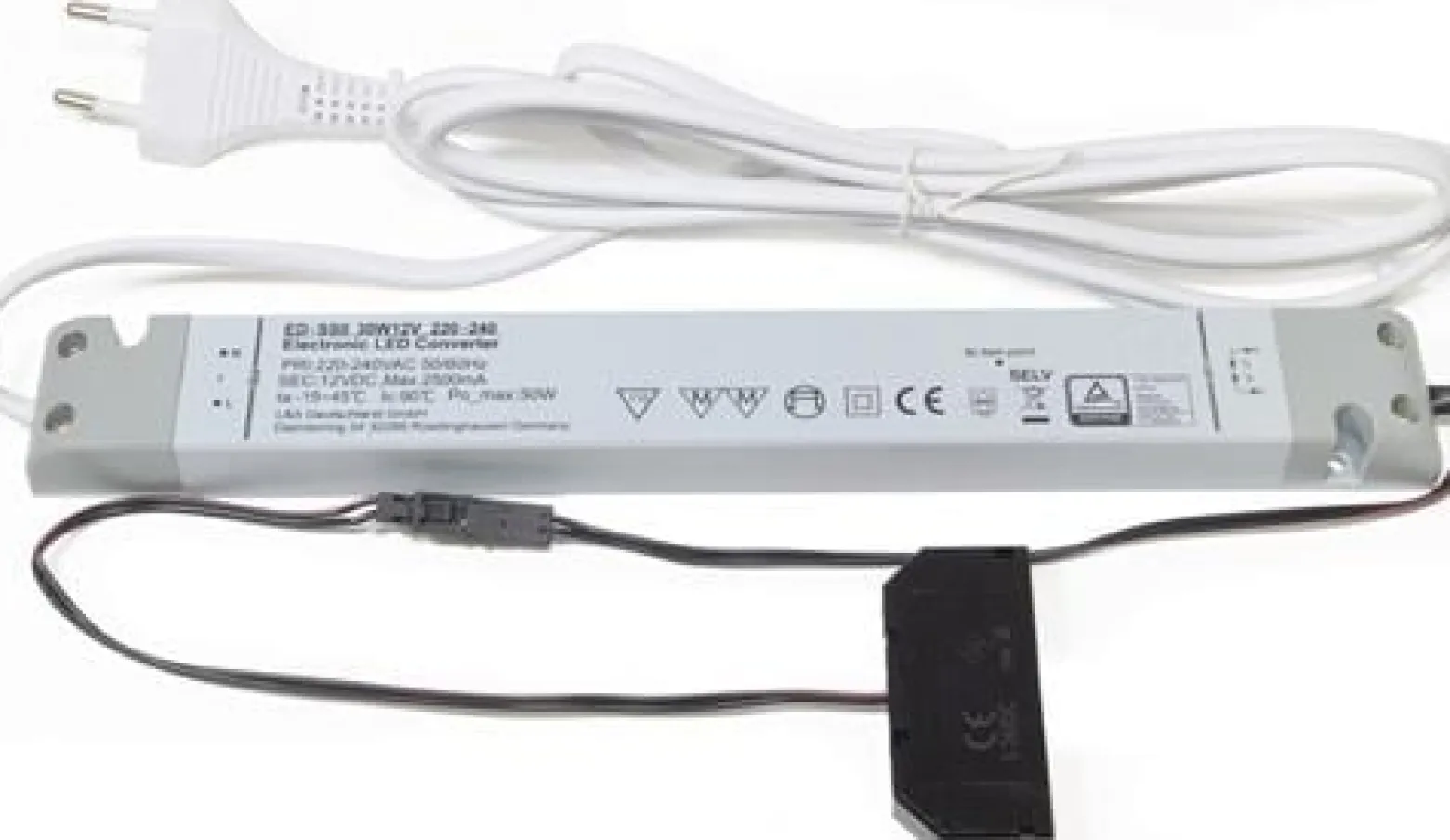 L&S LED-Konverter 230 V 12 V 30 W 6-fach Verteiler - 2000421