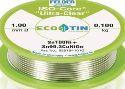 Lötdraht ISO-Core® UltraClear 1mm 100g Sn100Ni+ FELDER