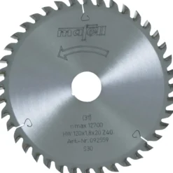 mafell Sägeblatt-HM 120 x 1,2/1,8 x 20 mm, Z 40, FZ/TR, für Feinschnitte in Holz - 092559