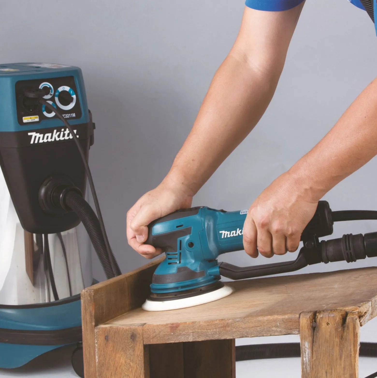 Makita BO6050J Exzenter-/Rotationsschleifer 750 W 150 mm im MAKPAC