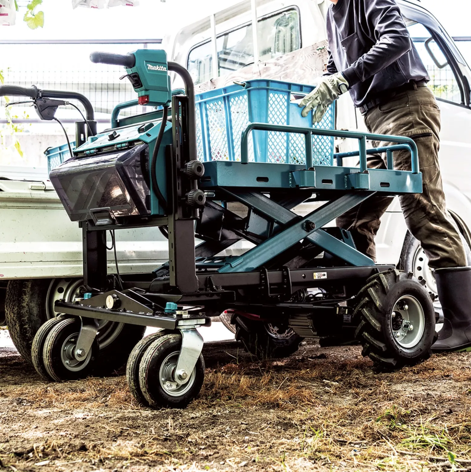 Makita DCU601Z Akku-Schubkarre 2x18V mit elektrischem Hub Solo