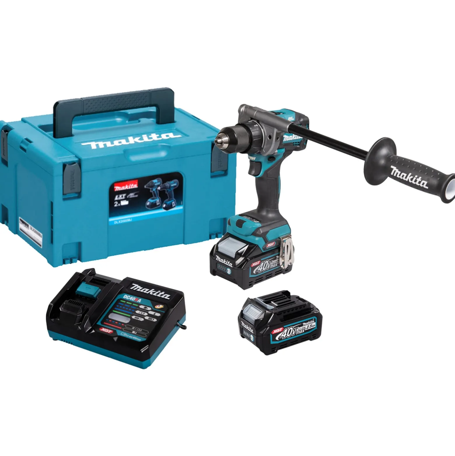 Makita DF001GD201 Akku-Bohrschrauber 40V / 2,5 Ah, 2 Akkus + Ladegerät im MAKPAC