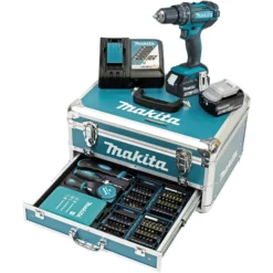 Makita DHP482RFX9 Akku-Schlagbohrschrauber 18V /2x3,0 Ah Akku + Ladegerät inkl. 96tlg. Zubehör-Set im Alukoffer