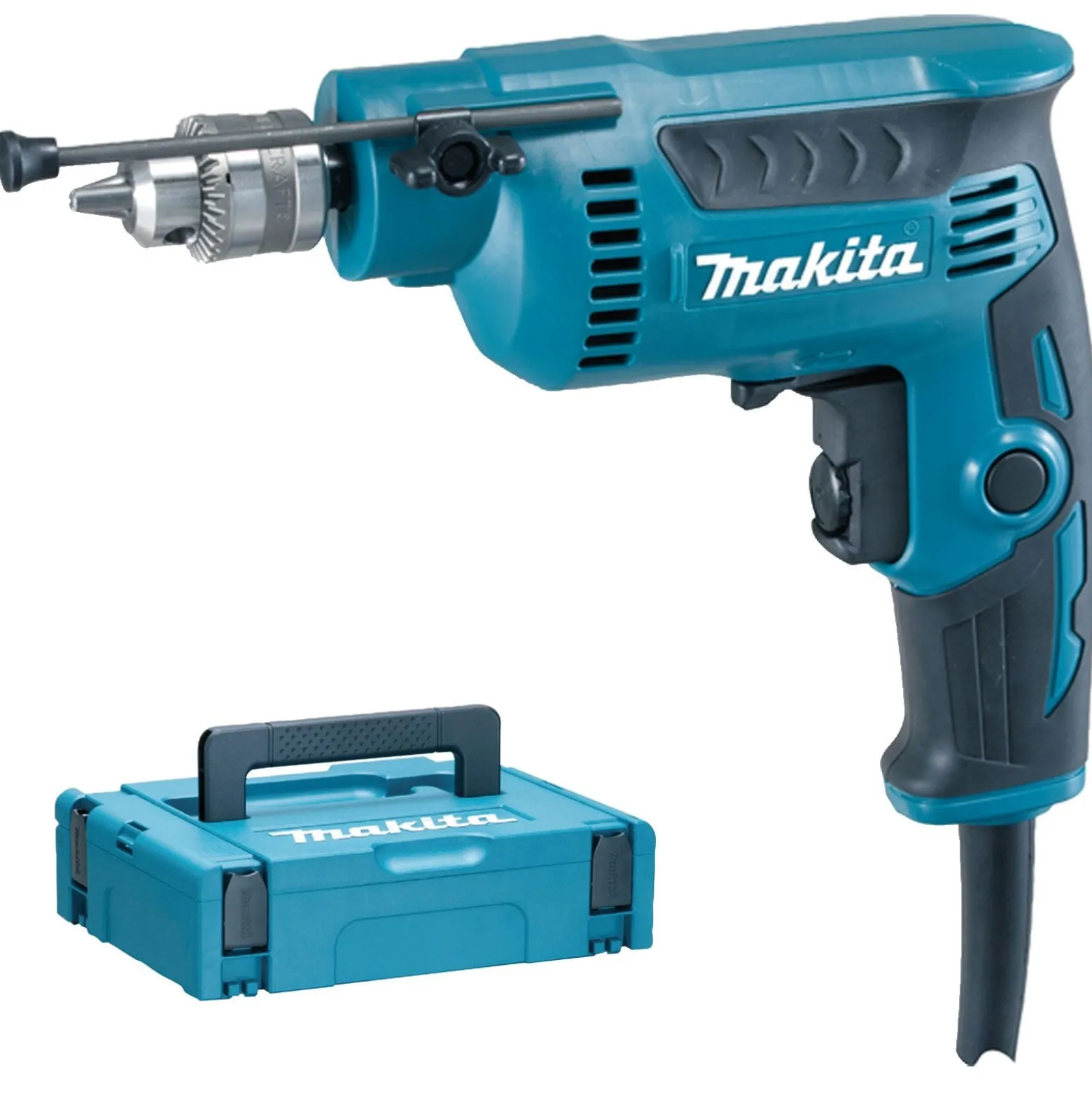 Makita DP2010J Bohrmaschine High Speed ZKBF mit Zahnkranzbohrfutter 370 W im Makpac