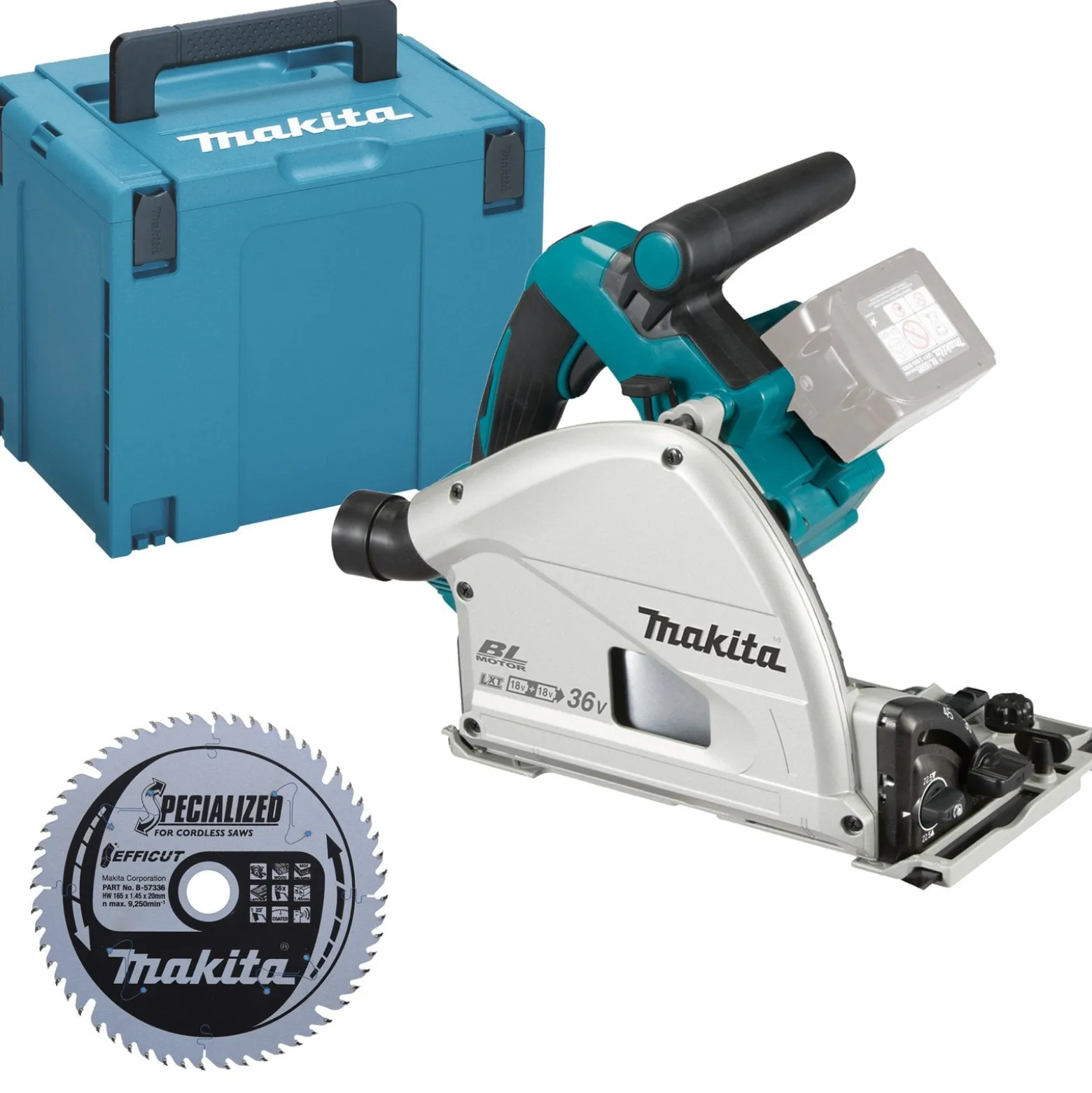 Makita DSP600ZJ Akku-Tauchsäge 56 mm 2x18 V Solo im Makpac