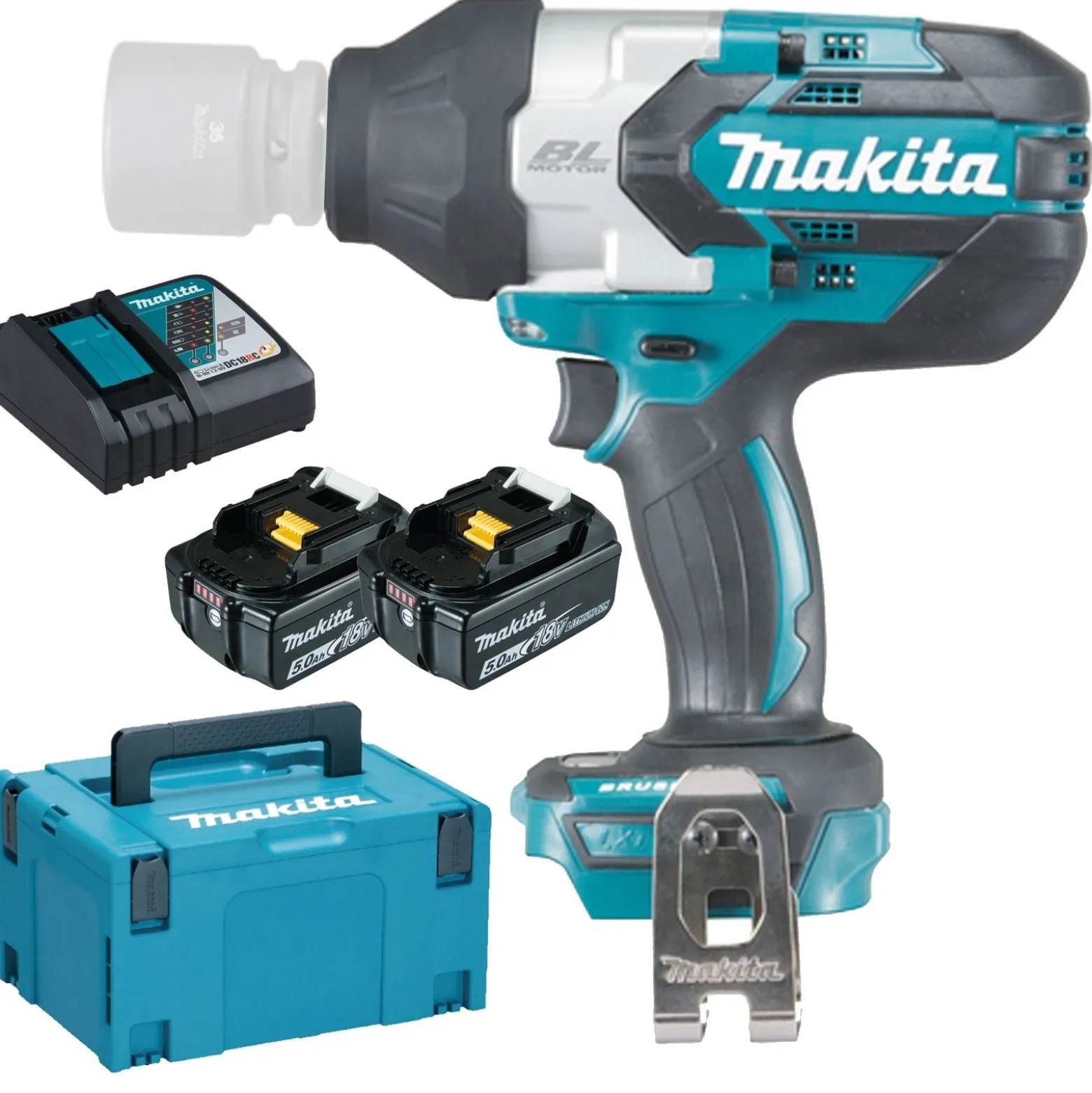Makita DTW1001RTJ Akku-Schlagschrauber 18 V / 2x 5,0 Ah Akku + Ladegerät im Makpac - DTW1001