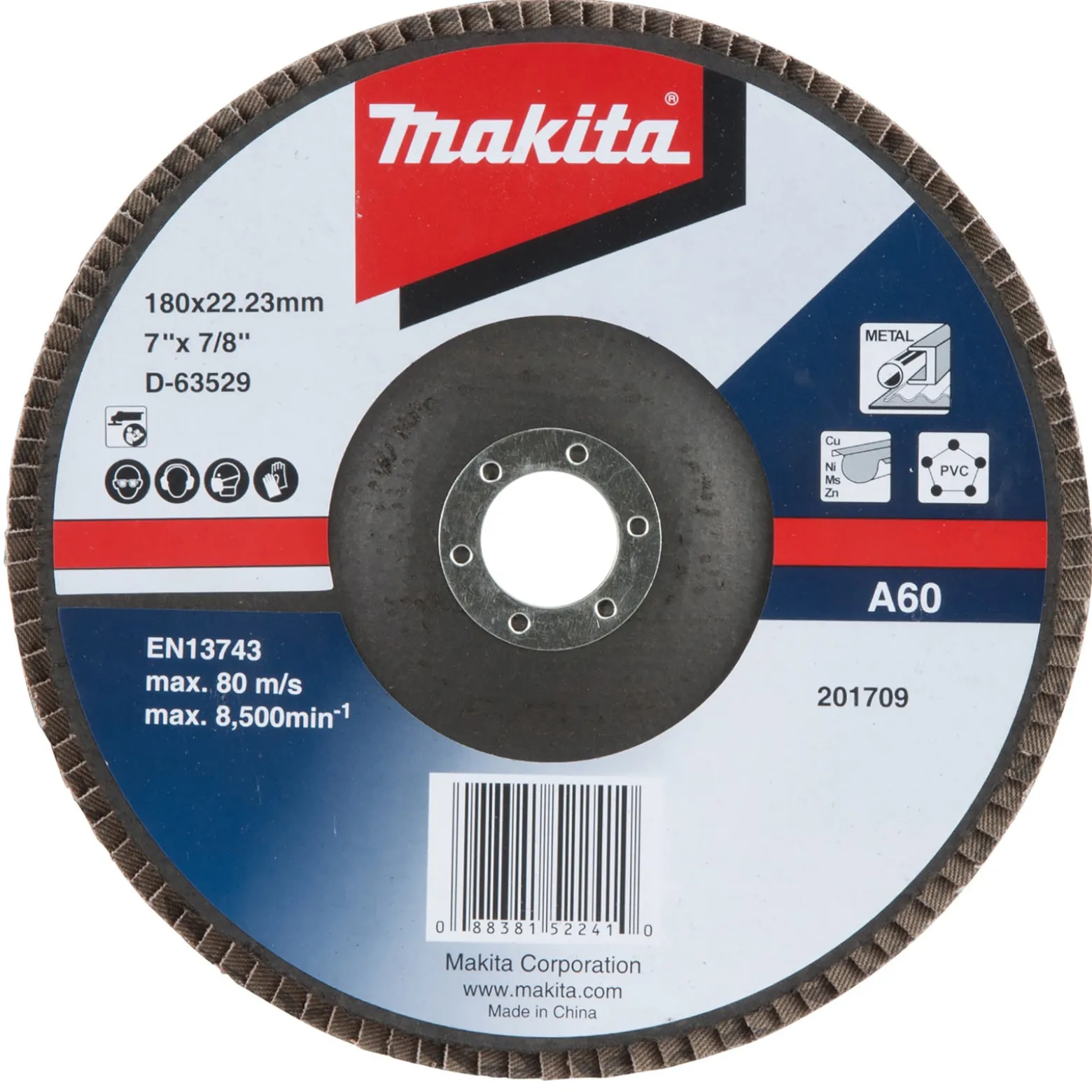 Makita Fächerschleifscheibe 180 mm A60 - D-63529