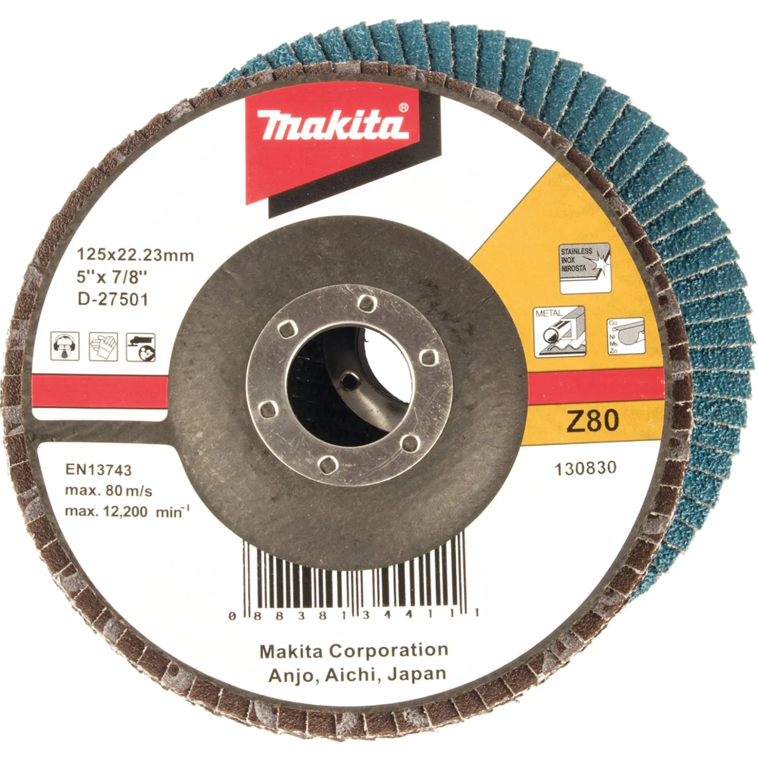 Makita Fächerschleifscheibe 125 mm Z80 - D-27501
