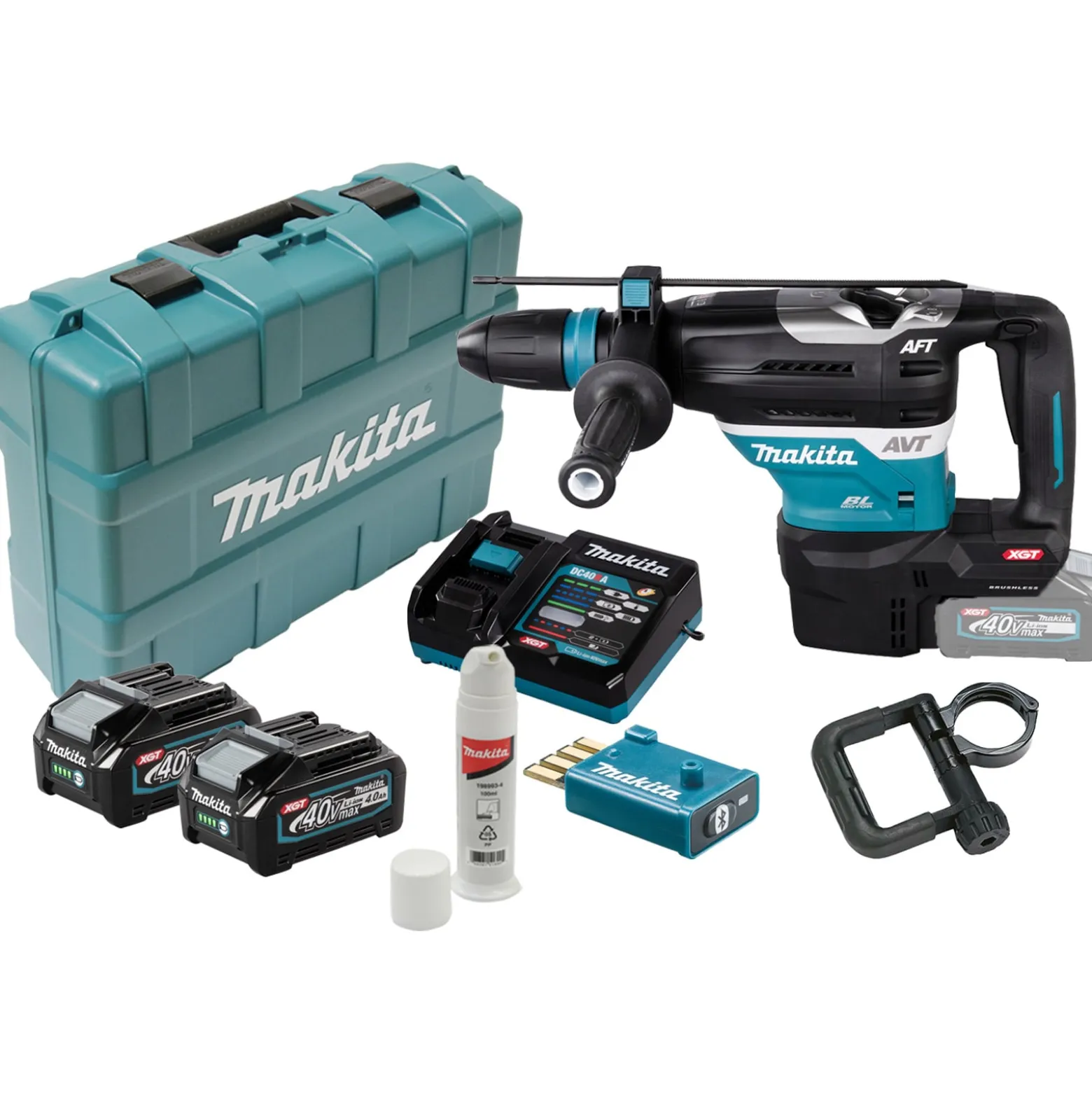 Makita HR005GM202 Akku-Kombihammer SDS-MAX 40V max. / 2x 4,0 Ah Akku + Ladegerät inkl. AWS Funk-Adpater WUT01 im Koffer
