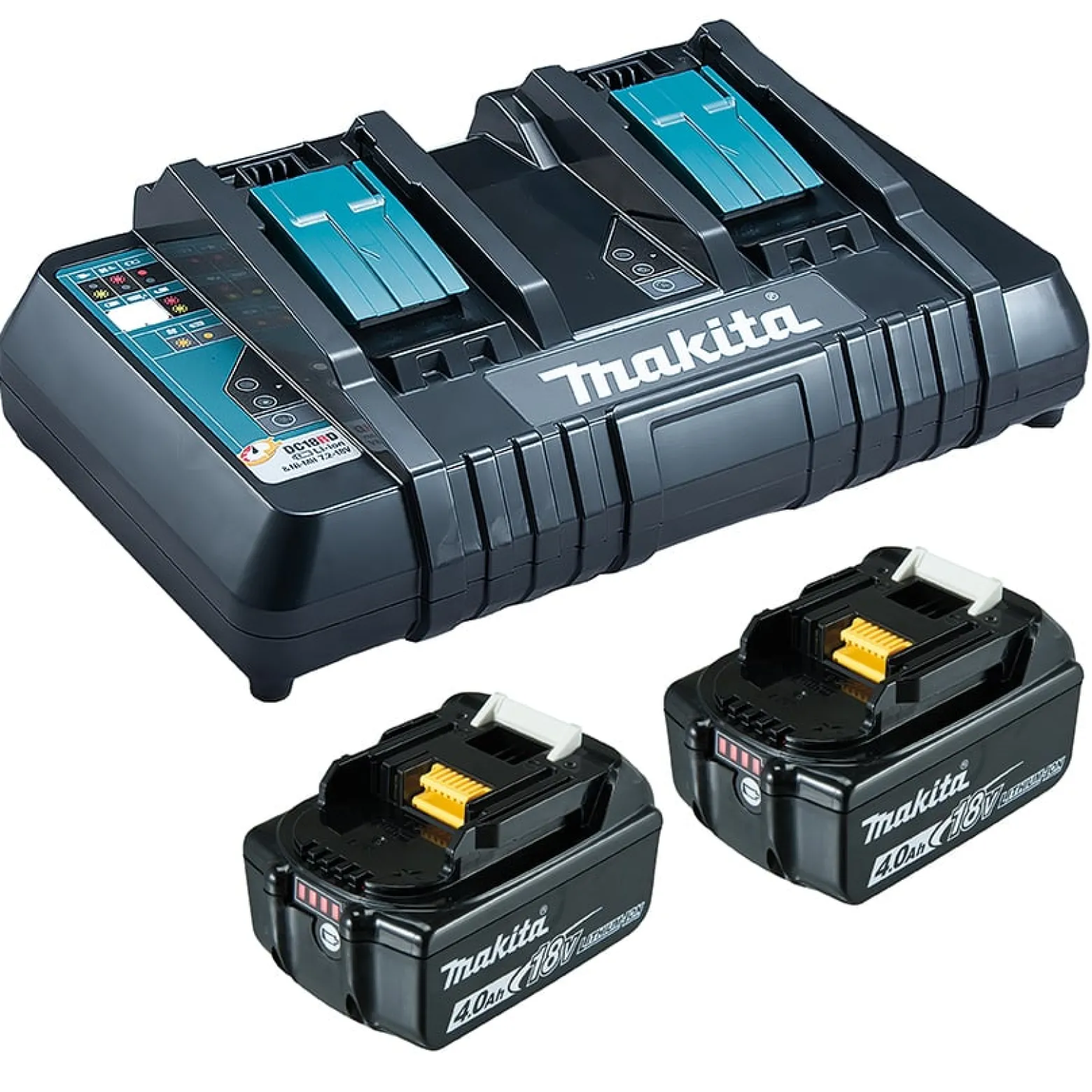 Makita Power Source-Kit 18 V / 2x 4,0 Ah Akku + Doppelladegerät - 199481-4