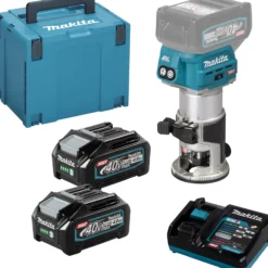 Makita RT001GM205 Akku-Multifunktionsfräse 40V max. inkl. Zubehör / 2x 4,0 Ah Akku + Ladegerät im MAKPAC