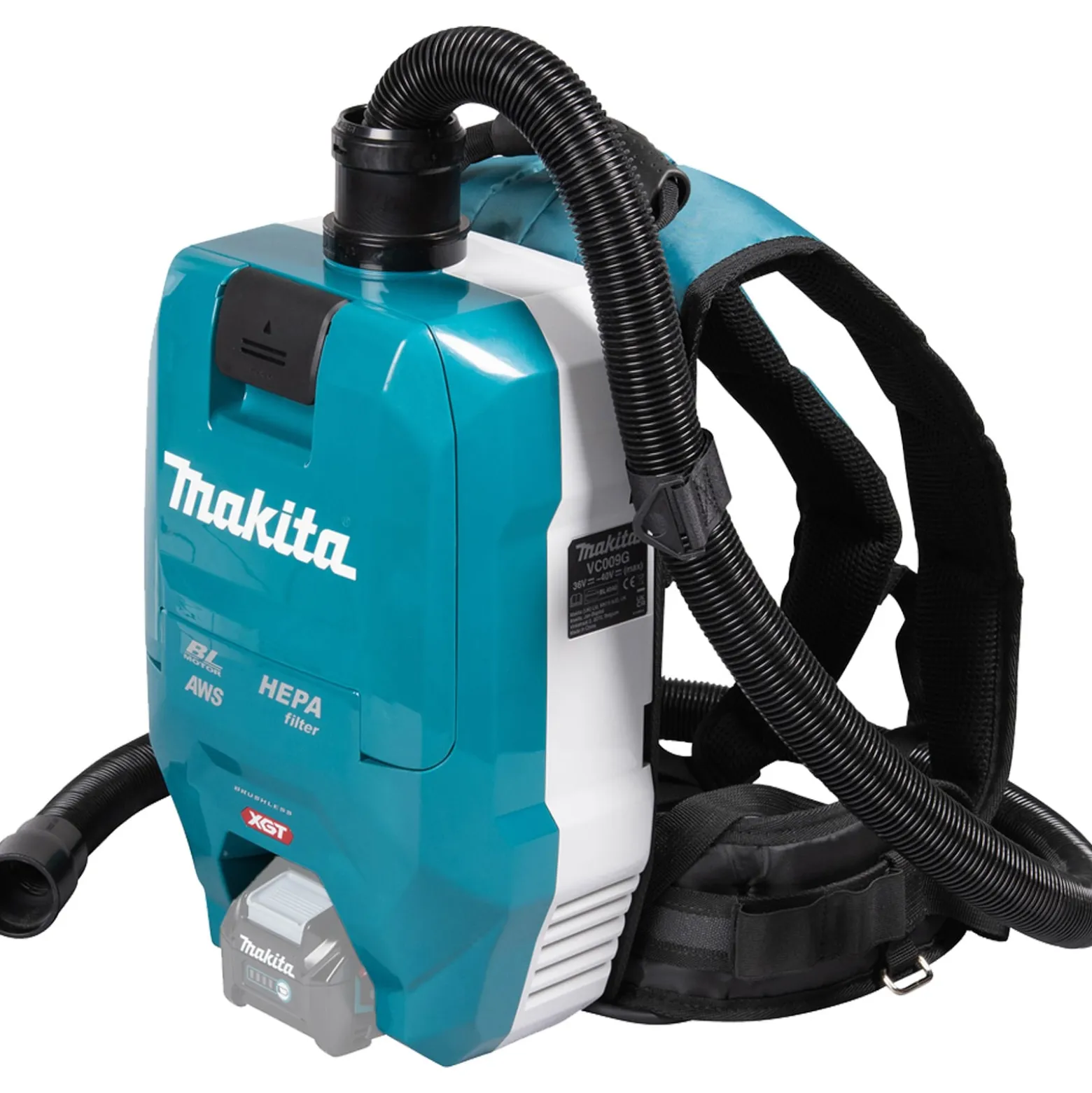 Makita VC009GZ01 Akku-Rucksackstaubsauger 40V max. mit AWS Solo