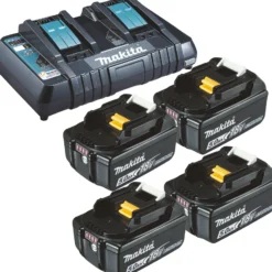 Makita 4x BL1850B Akku 5,0 Ah 18V Li-Ion + DC18RD Doppelschnellladegerät - DC18RD-BL1850-4x