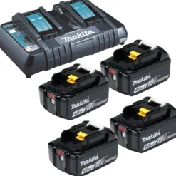 Makita 4x BL1840B Akku 4,0 Ah 18V Li-Ion + DC18RD Doppelschnellladegerät - DC18RD-BL1840-4x